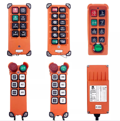 F21-E1B AC36V DC12-24V 6 ปุ่มรีโมทคอนโทรลไร้สายอุตสาหกรรมสากลสำหรับรอก