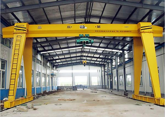 16ton Workshop Single Beam Gantry Crane พร้อมรีโมทคอนโทรลไร้สายสำหรับรถเข็น