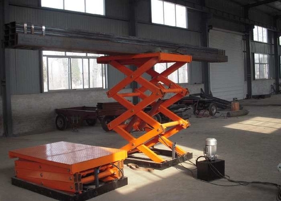 SANTO Stationary Hydraulic 3 Ton Scissor Lift 5.5KW ลิฟต์ไฟฟ้าสำหรับงานก่อสร้าง