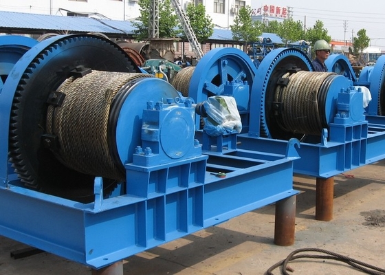 5KN ถึง 100KN Heavy Duty Electric Rope Winch งานก่อสร้าง Mine Marine Drum Winch