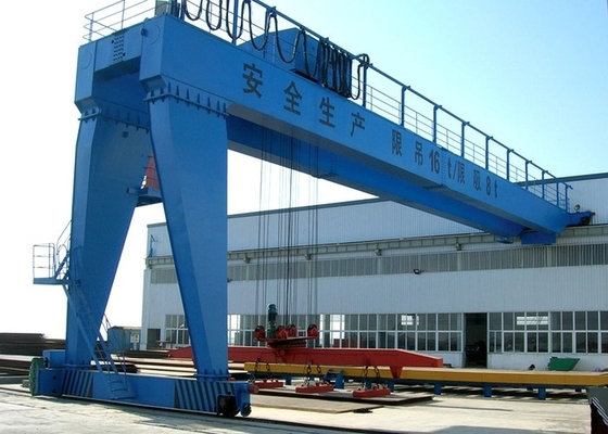 อเนกประสงค์ 100T Double Girder Semi Gantry Crane ใช้กันอย่างแพร่หลาย Semi Goliath Crane