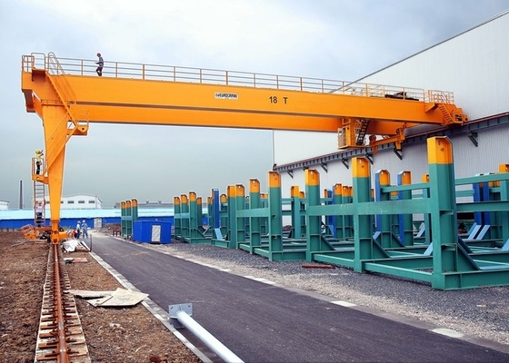 อเนกประสงค์ 100T Double Girder Semi Gantry Crane ใช้กันอย่างแพร่หลาย Semi Goliath Crane