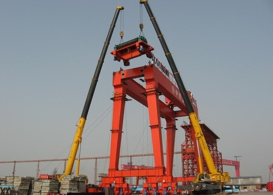 Heavy Duty Double Girder Gantry Crane 5 ตันถึง 50 ตันใช้งานง่ายสำหรับคลังสินค้า
