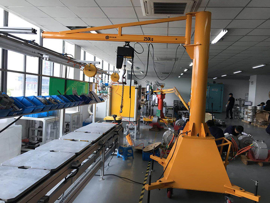 OEM ODM 650cm ถึง 1000cm Swing Arm Jib Crane การหมุนที่ยืดหยุ่น