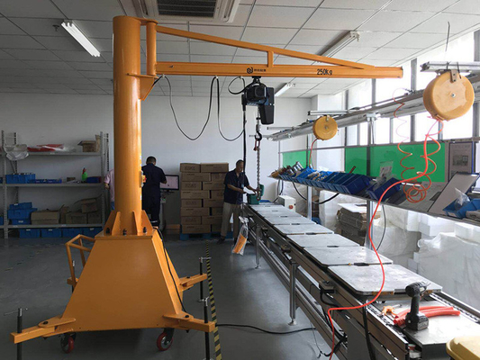 OEM ODM 650cm ถึง 1000cm Swing Arm Jib Crane การหมุนที่ยืดหยุ่น