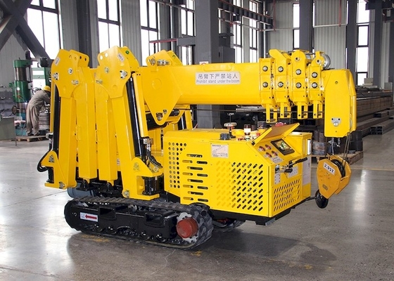พื้นที่แคบพับได้ Mini Spider Crawler Crane รีโมทคอนโทรลไร้สาย 16m 5tons