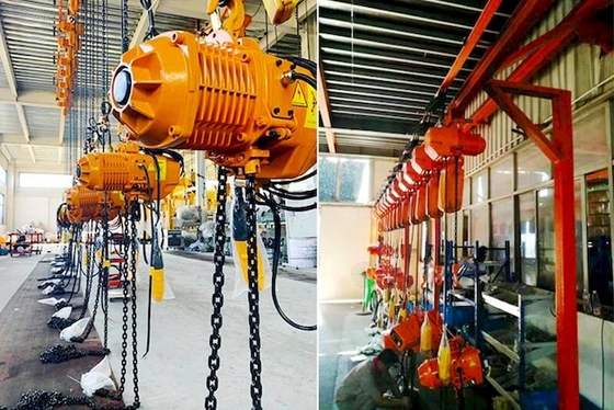 CE ISO Industrial 220-690V รอกโซ่ไฟฟ้า 2 ตันพร้อมรถเข็น
