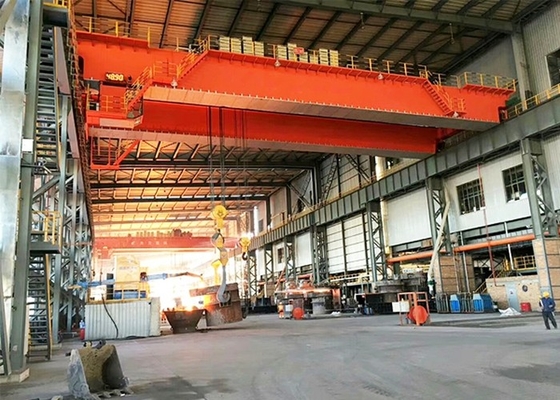 QDY 5-74/20 ตัน Double Girder Steel Gantry Crane A7 Double Hook Casting Ladle Crane