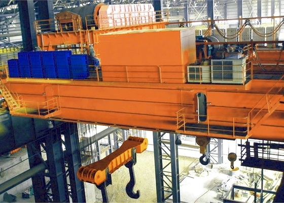 QDY 5-74/20 ตัน Double Girder Steel Gantry Crane A7 Double Hook Casting Ladle Crane