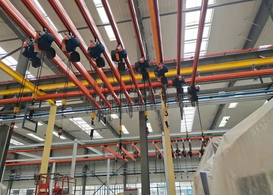 ไม่มีเสียงรบกวน A3 KBK Manual Bridge Crane การทำงานที่ราบรื่นของ Deadweight ต่ำ